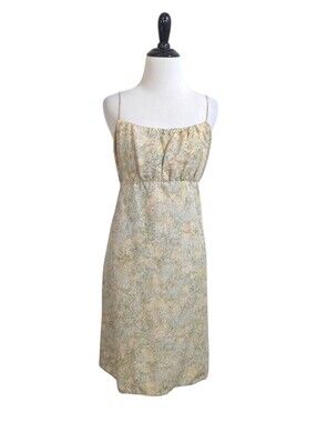 H&M Linen Blend Cottagecore Floral Tie Back Dress - Size Large Womens